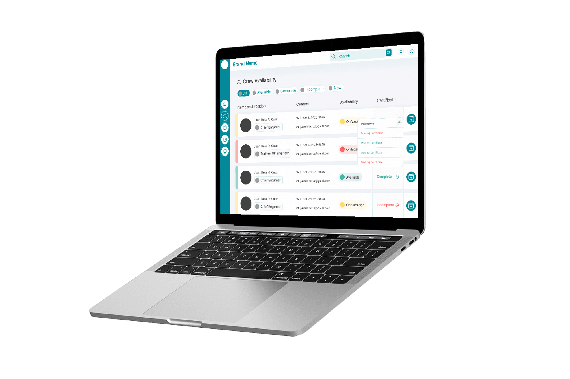 Centaim Business Dashboard on Laptop